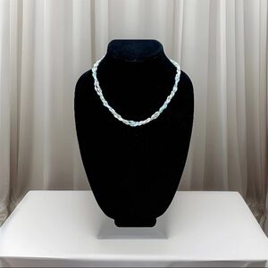 Vintage Mother of Pearl Necklace and Bracelet Set Pastel Beaded Gold Tone